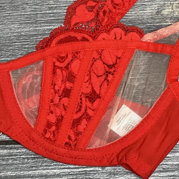 NWT HAH X Free People Red Caged Up Bra 30-38B 30B 32B 34B 36B 38B Blood Orange - Picture 4 of 14